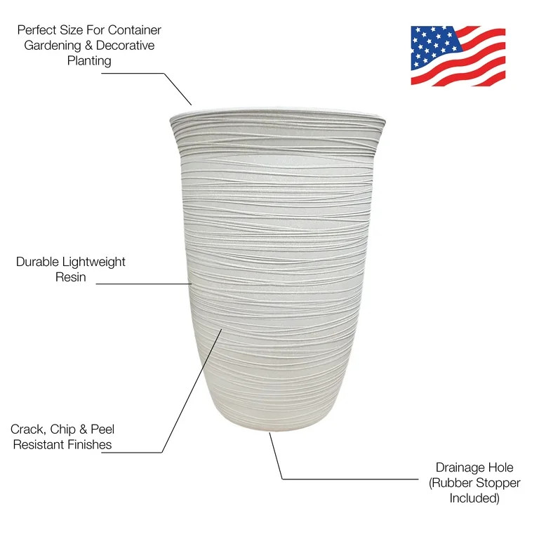 Better Homes & Gardens Terrence 15 Inch Resin Vase, Cement | Walmart (US)