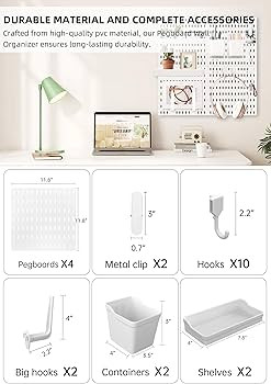 Wall Organizer Peg Board - Elevate And Declutter Your Gaming And Office - Create A Perfectly Stru... | Amazon (US)