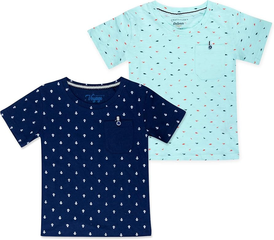 CRAFT + FLOW - 2-Pack Youth Boys Cotton T-Shirts for Toddlers (Size 2T-4T) | Amazon (US)