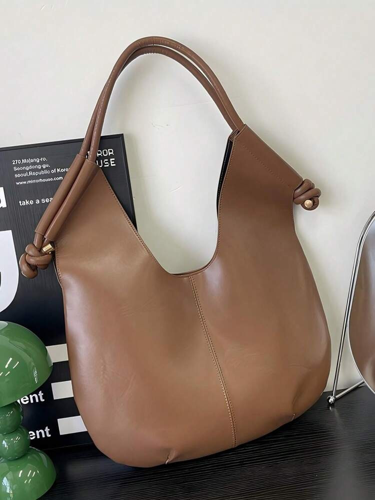 A105 Oversized Underarm Tote Bag For Women, New Autumn/Winter Design, Large Capacity, Shoulder Bag, Commuter Bag, Dark Chic Rocker Style, Versatile For All Seasons | SHEIN