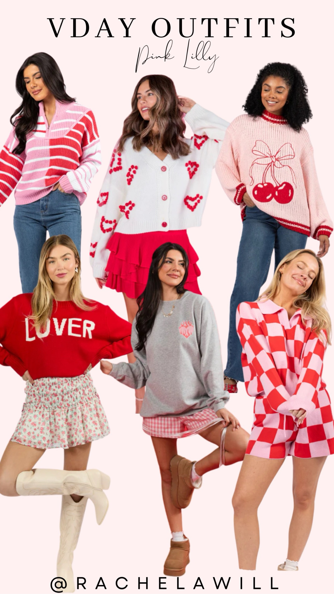 Cute & Simple Valentines Day outfits 💌❣️

#valentinesday #valentines #valentinesdayoutfits #vday #vdayoutfits #valentine #red #pink #hearts #heartsweater #valentinessweater #datenight #datenightoutfit 

#LTKBeauty #LTKSeasonal