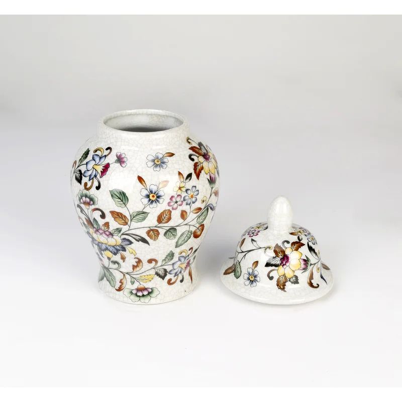 Hahira Green/White/Brown 10.5'' Porcelain Ginger Jar | Wayfair North America