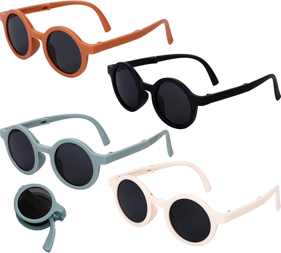 4 Pack Foldable Kids Sunglasses, Toddler Sunglasses Polarized Sunglasses PC Rubber Frame for Boys... | Amazon (CA)
