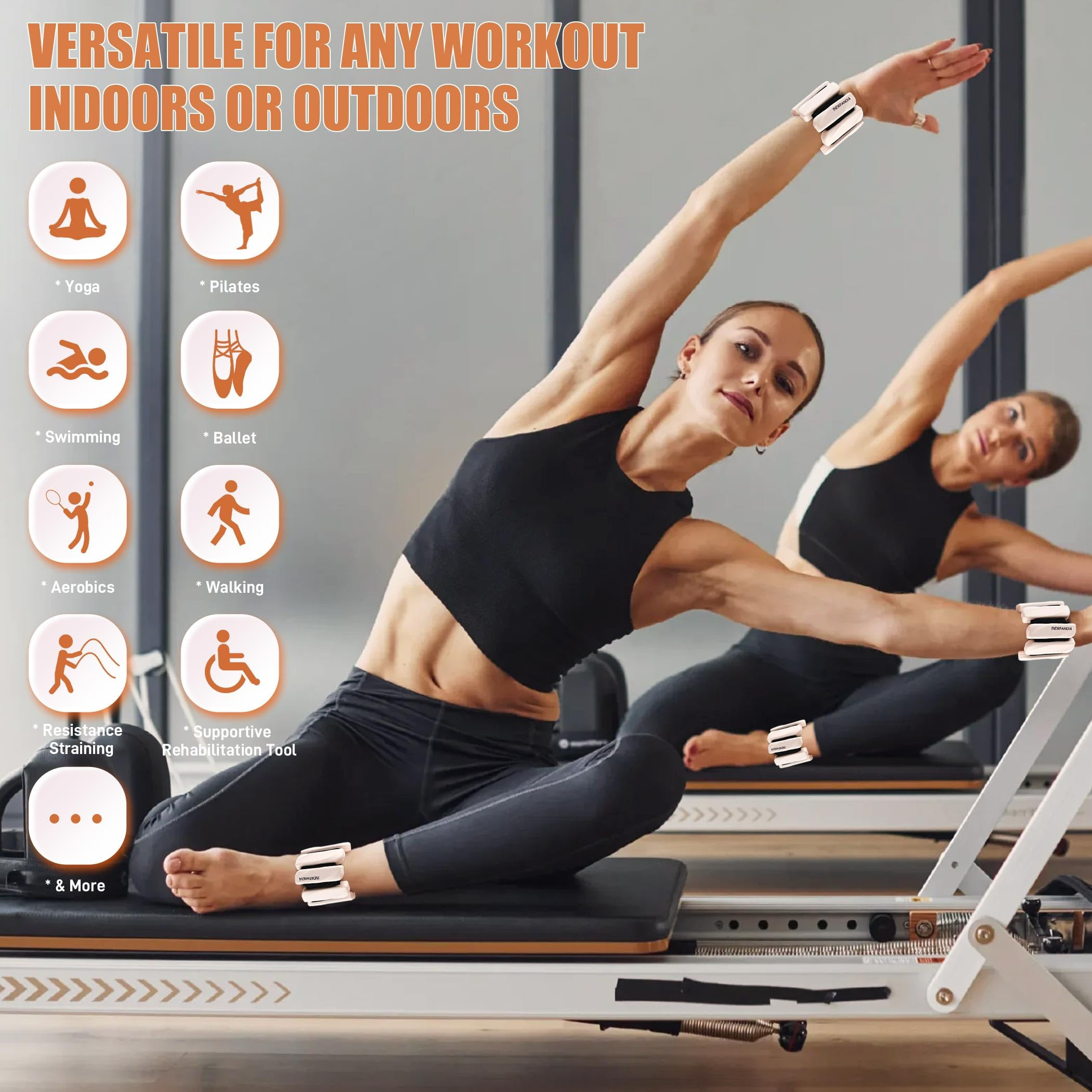 INDEPANDIA Wrist & Ankle Weights for Women and Men, 2lbs/4lbs Pairs Adjustable Silicone Weighted ... | Amazon (US)