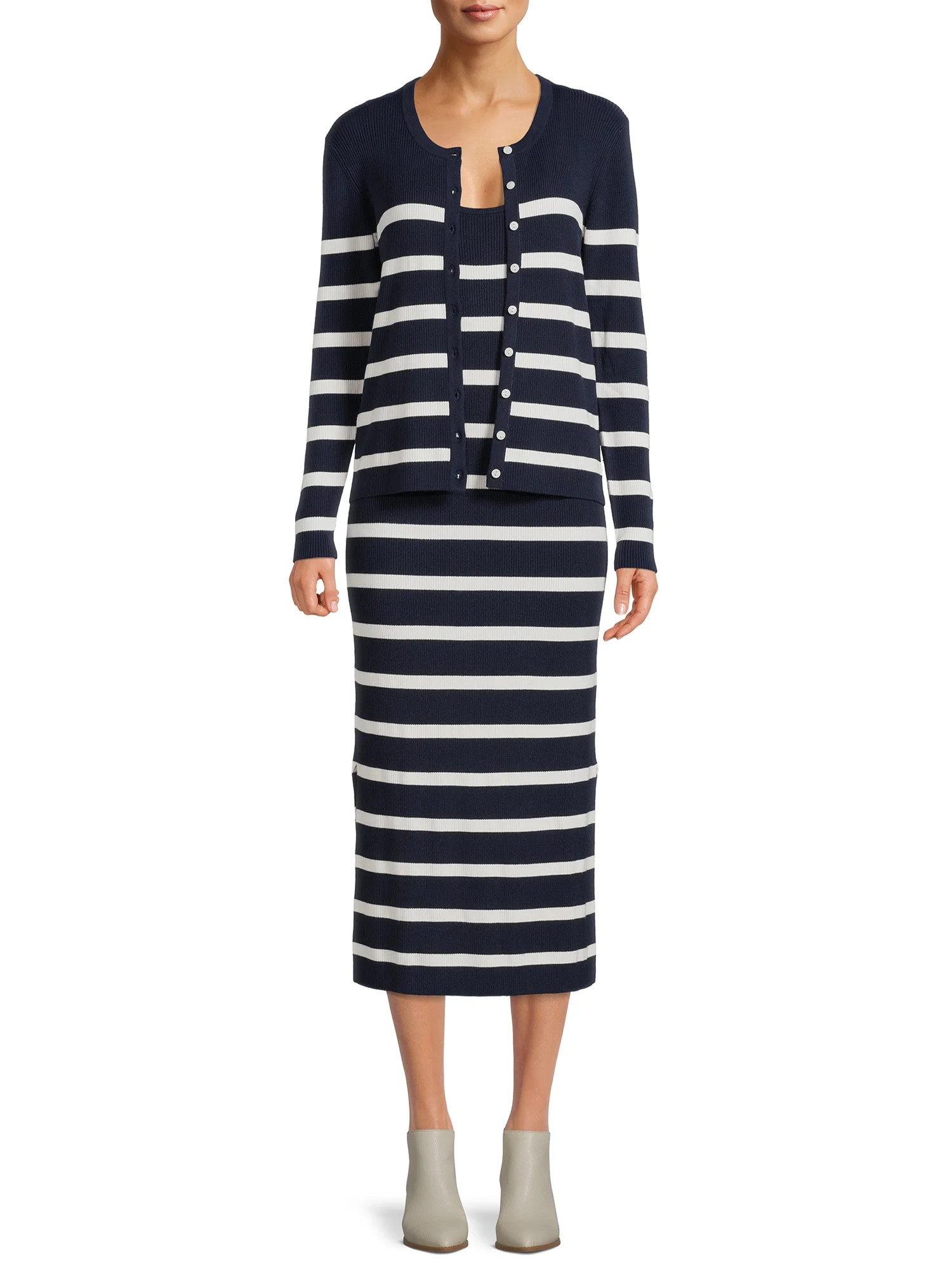 Time and Tru Women's Cardigan and Dress Set, 2-Piece | Walmart (US)