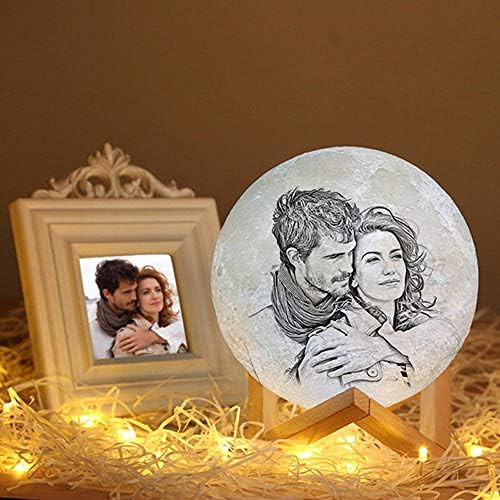 RMFSH Custom Moon lamp with Picture Engraved Personalized Moon lamp 7.1inch 3Colors Moon Light Mo... | Amazon (US)