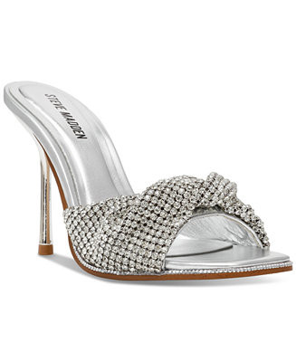 Steve Madden Women's MVP Rhinestone High-Heel Dress Mules - Macy's | Macy's