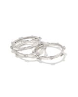 Haven Silver Crystal Heart Ring Set of 3 in White Crystal | Kendra Scott | Kendra Scott