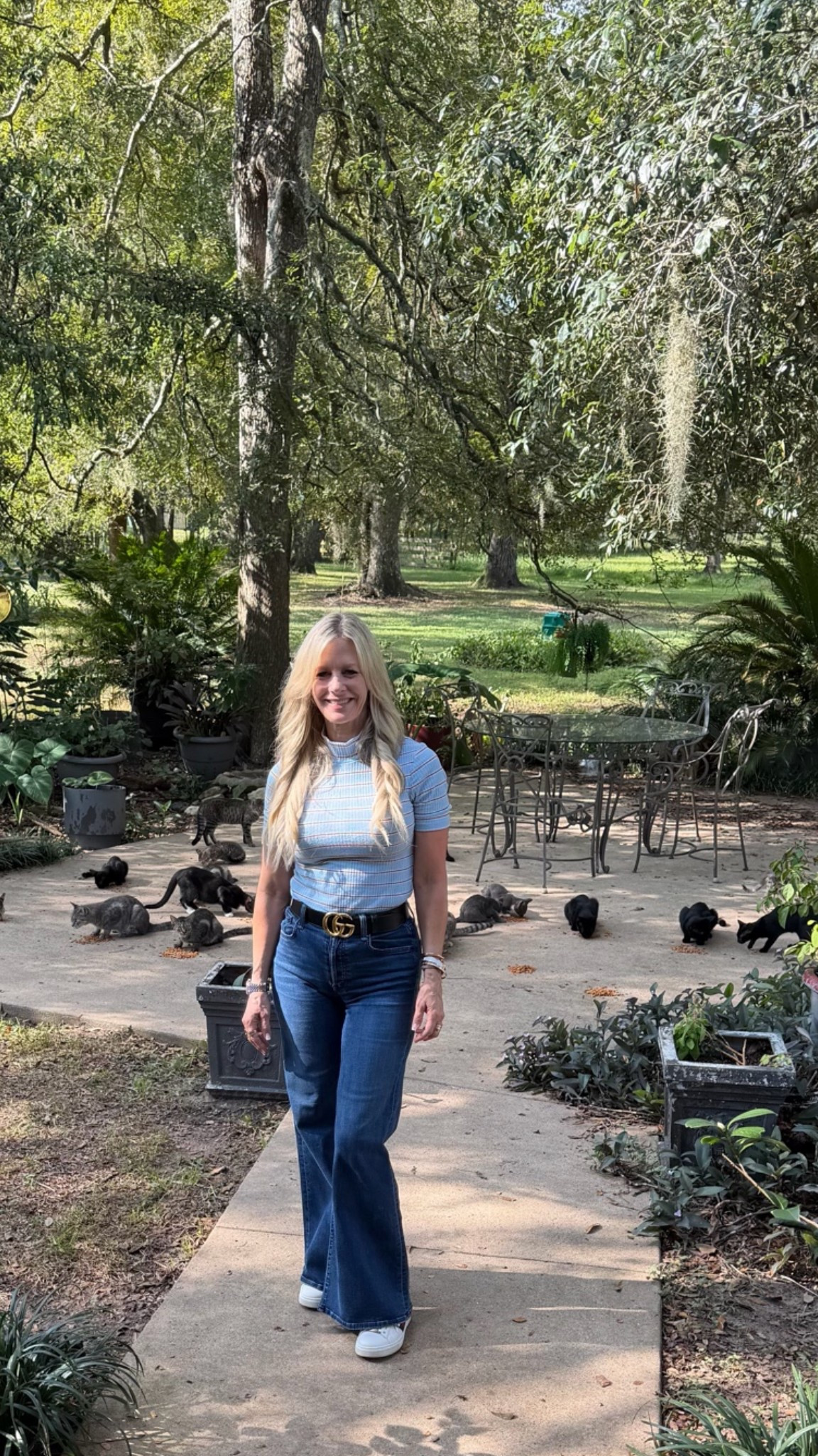 Last week I was in Texas visiting family. I brought these Mother jeans, which were great for travel.  They are super comfy and the length was perfect for me to wear with my Gucci sneakers. True to size.

#LTKootd #LTKOver40