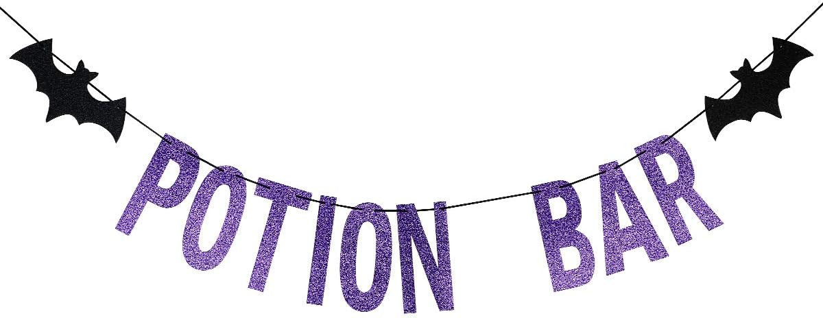 Purple Glittery Potion Bar Banner- Halloween Party Decorations,Hocus Pocus Party Decorations,Haun... | Amazon (US)