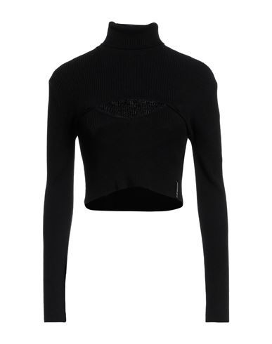Hinnominate Woman Turtleneck Black Size M Viscose, Acrylic, Elastane | YOOX (US)