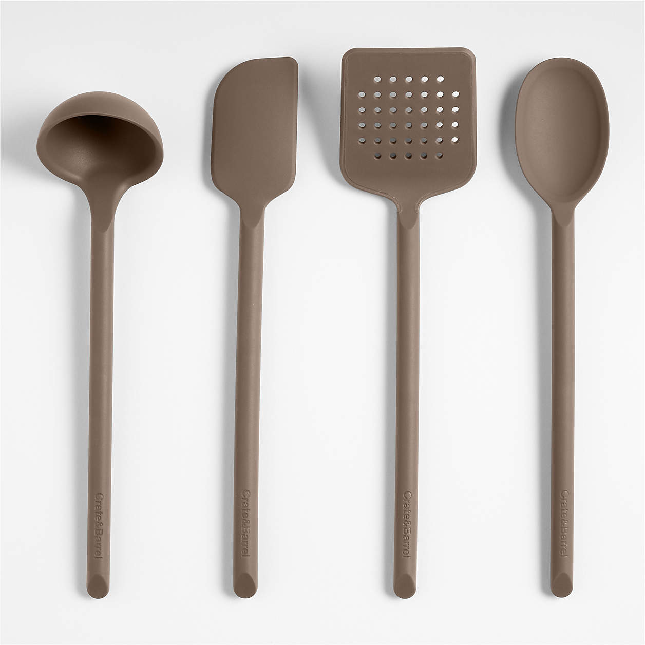 Crate & Barrel Mushroom Brown Silicone Scraper Spatula + Reviews | Crate & Barrel | Crate & Barrel