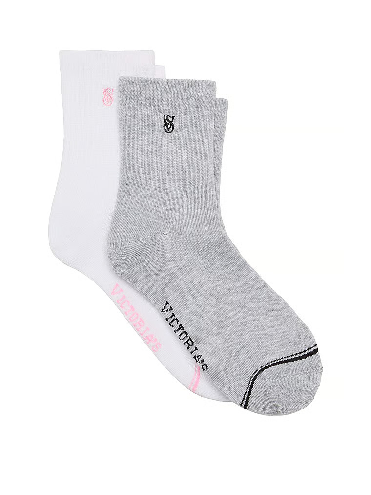 Buy VSX 2-Pack Quarter Socks, Black And Petal Pink - Order Socks online - Victoria's Secret US | Victoria's Secret (US / CA )