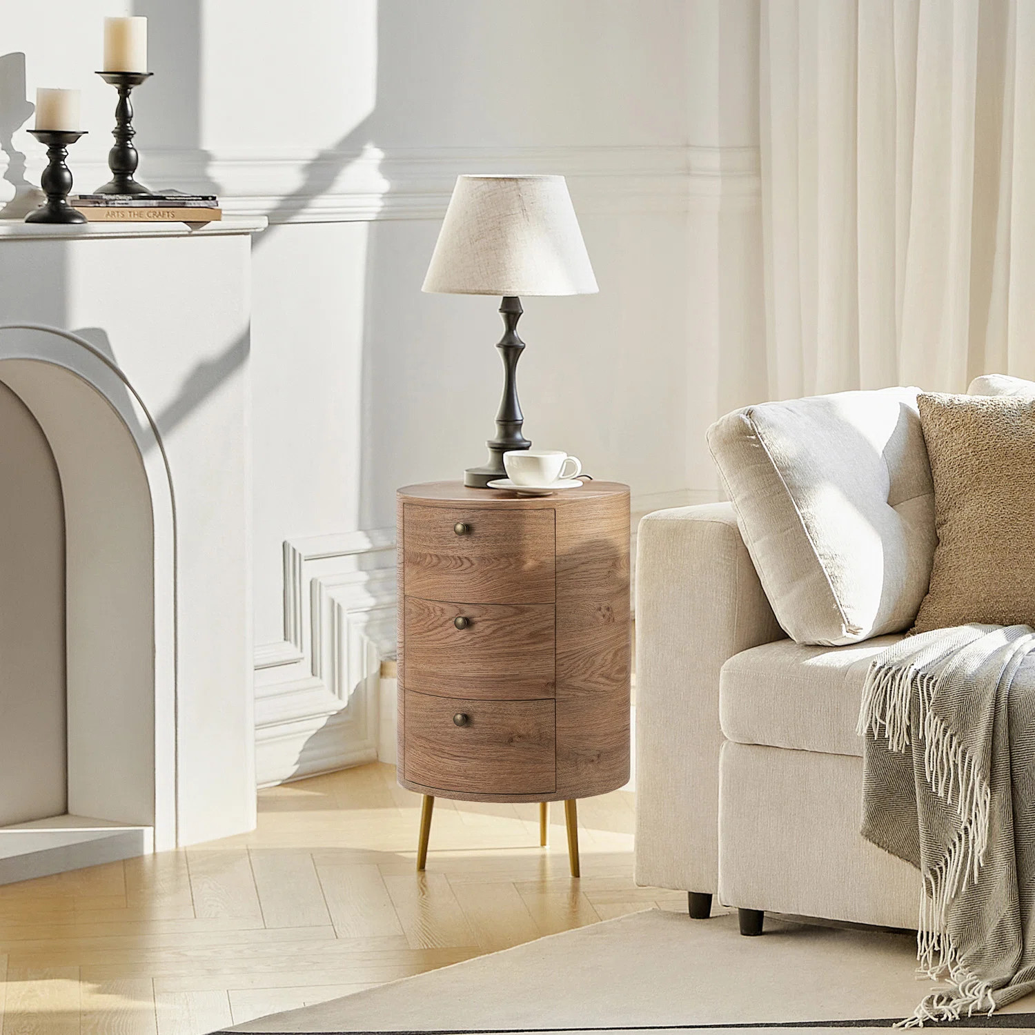 Willa Arlo™ Interiors Kirkwood Drum 3 - Drawer End Table & Reviews | Wayfair | Wayfair North America