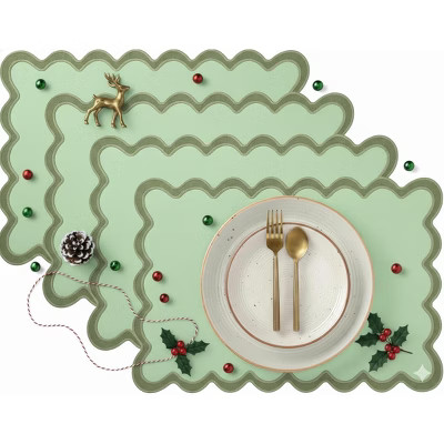 Folkulture Christmas Placemats Set of 4 | (13 x 19) 100% Cotton Christmas Placemats for Dining Ta... | Target