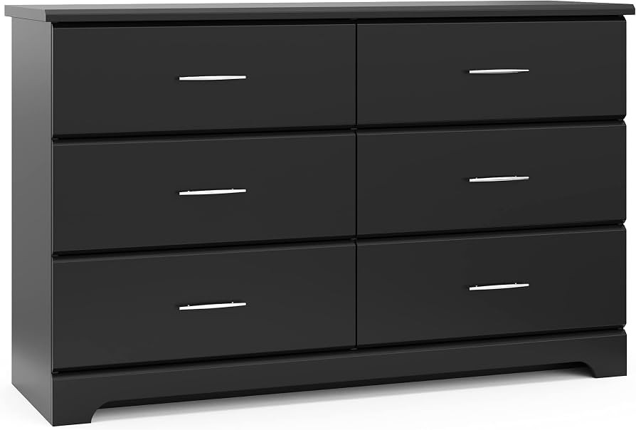 Storkcraft Brookside 6 Drawer Double Dresser (Black) – GREENGUARD Gold Certified, For Nursery, ... | Amazon (US)