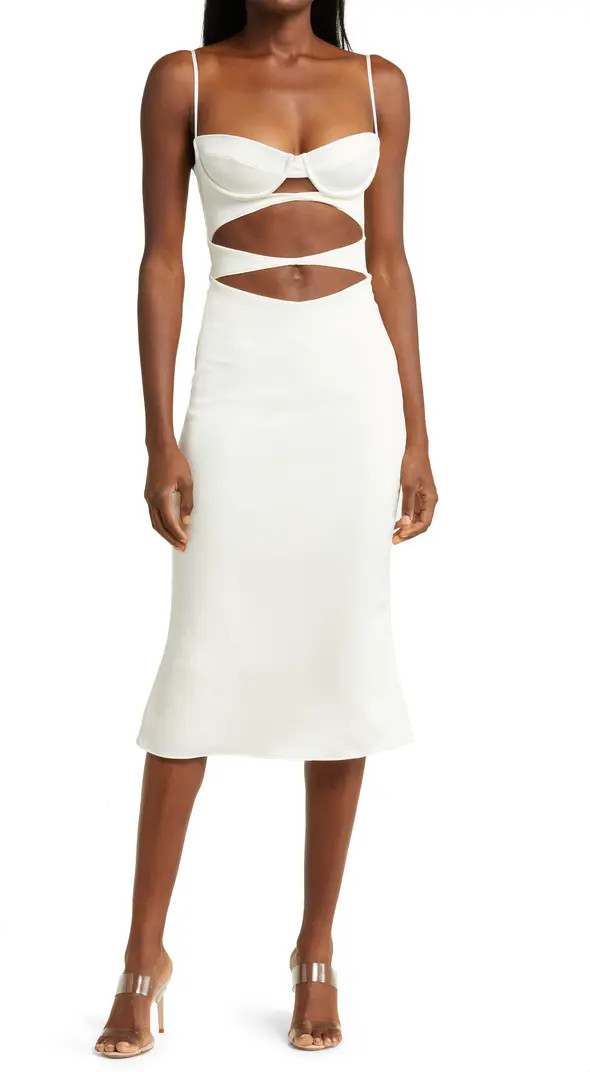 HOUSE OF CB Amalia Cutout Satin Body-Con Dress | Nordstrom | Nordstrom