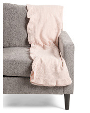 Made In Portugal Ruffle Trim Throw | Global Home | Marshalls | Marshalls