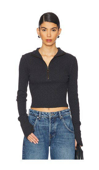 x We The Free Midnight 1/2 Zip Sweater in Black | Revolve Clothing (Global)