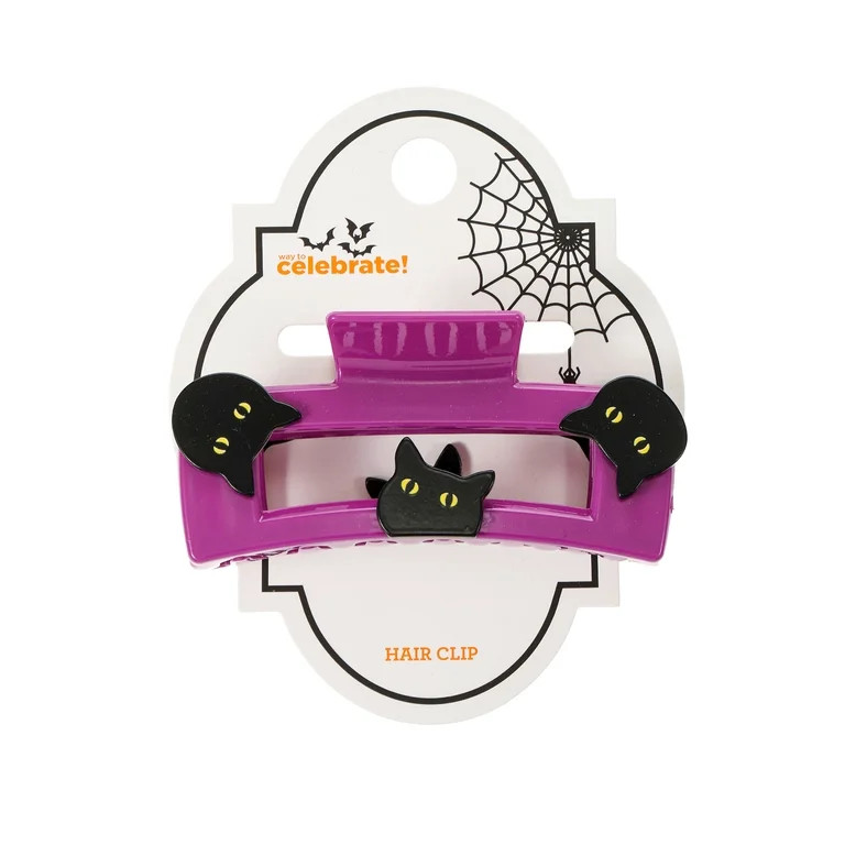 Way to Celebrate Halloween Women's Square Cat Claw Clip, Multicolor, 1 Piece | Walmart (US)