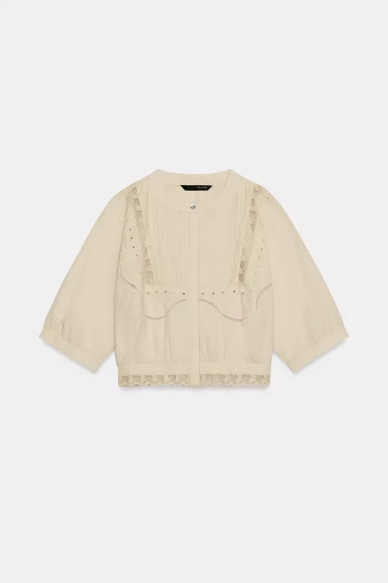EMBROIDERED CROP SHIRT | Zara US
