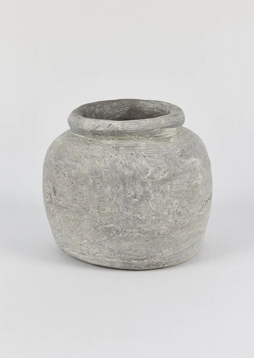 Distressed Rustic Concrete Vase - 7" | Afloral