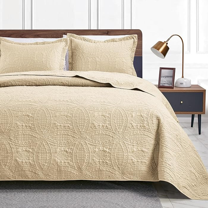 Love's cabin Twin Quilt Set Camel Bedspreads - Soft Bed Fall Lightweight Bedspread Comforter - Mo... | Amazon (US)