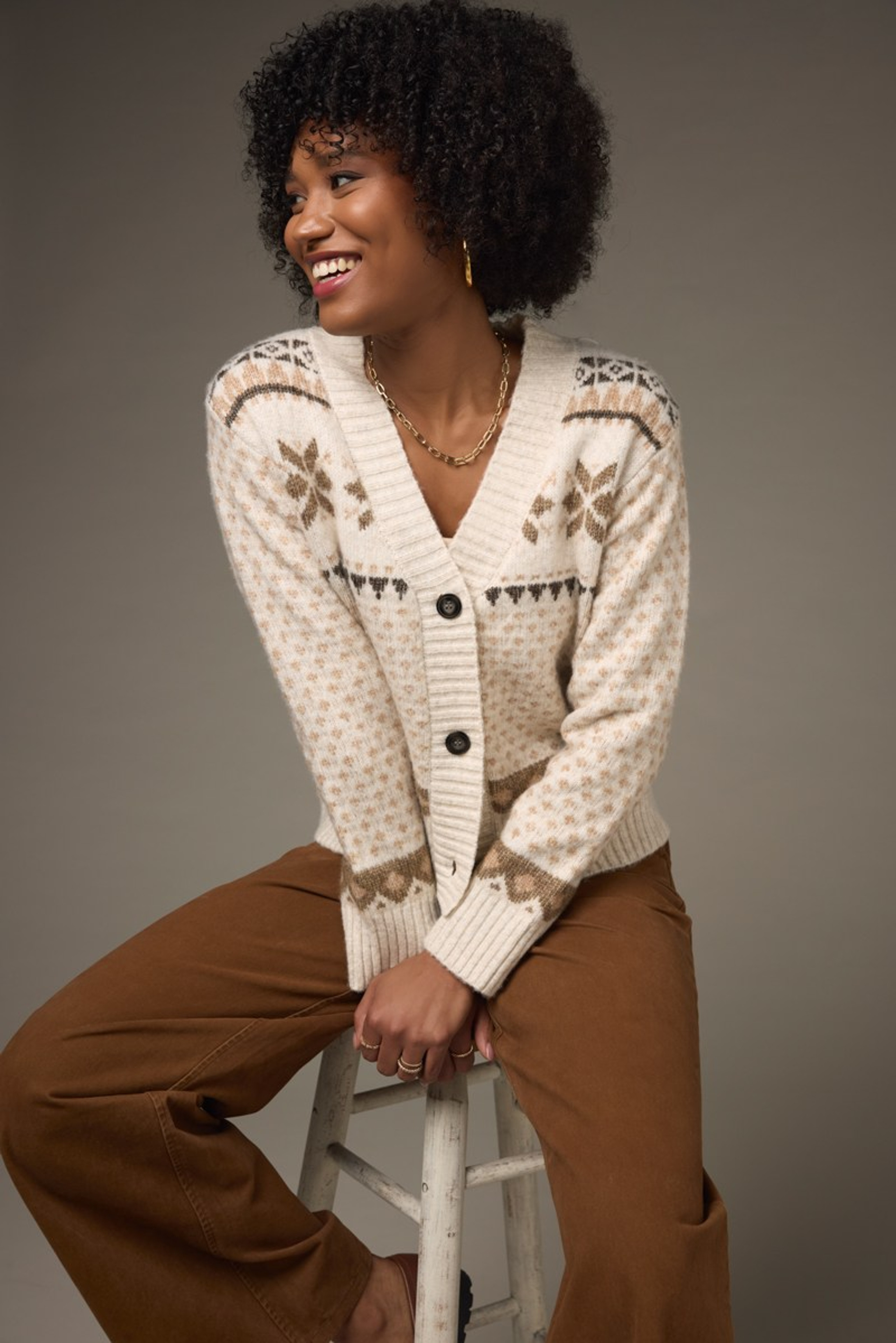 Olivia Fairisle Button Down Cardigan | Francesca's
