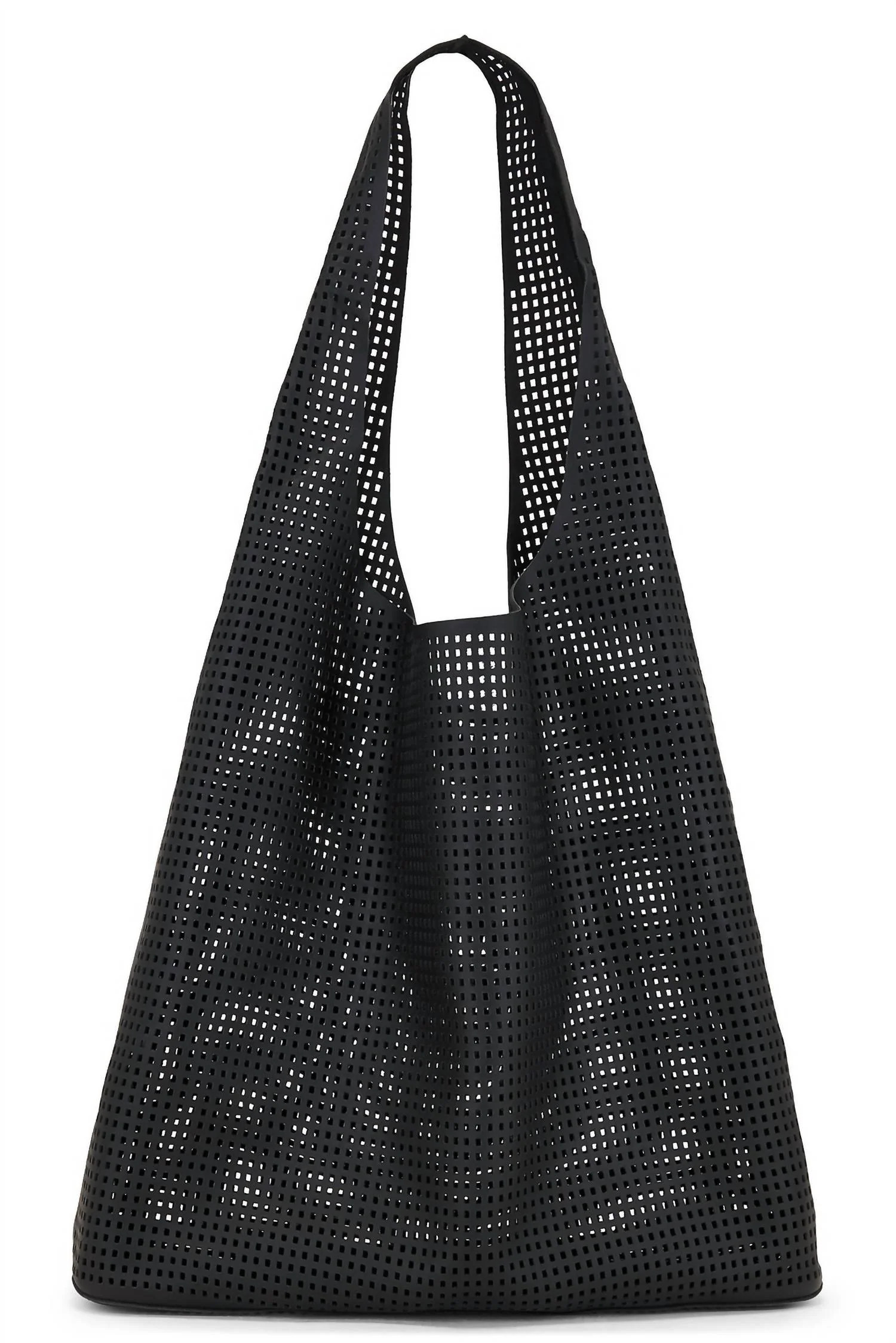 Women's Perforated Soft Leather Tote Bag In Black | Shop Simon