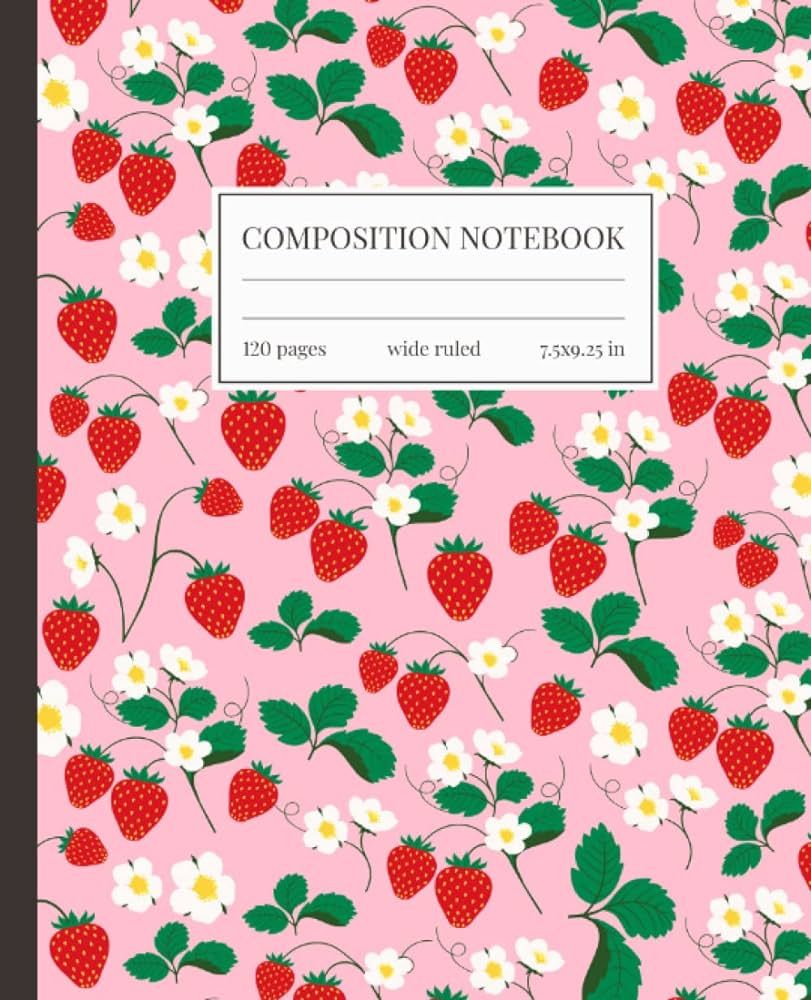 Pink Strawberry Notebook: Cute Strawberry Composition Notebook for Teen Girls, High School, Colle... | Amazon (US)