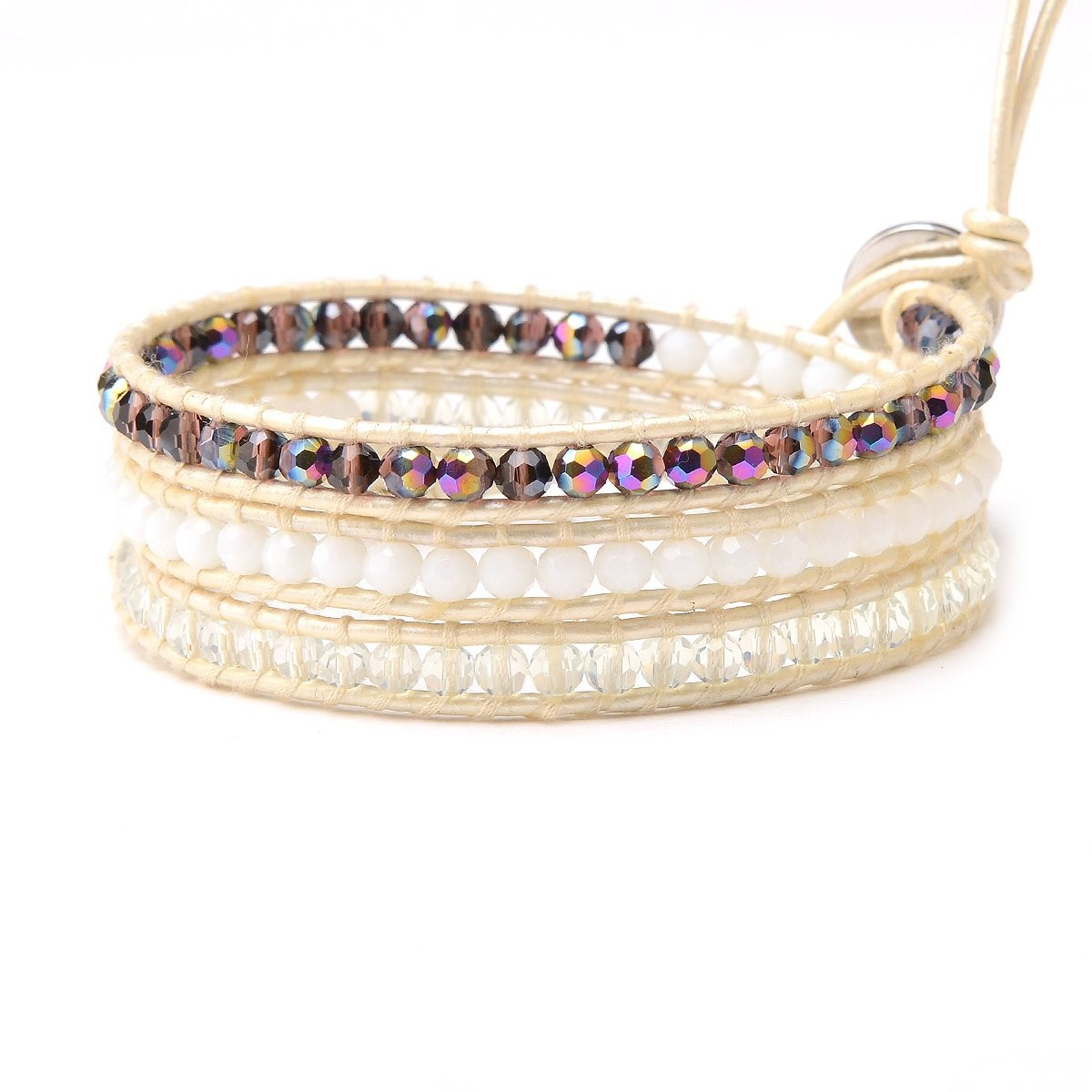 Mixed White and Metallic Crystals on Ivory | Victoria Emerson