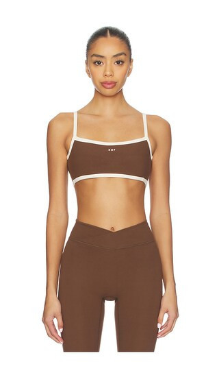 437 The Micro Sports Bra in Brown. - size XS | Revolve Clothing (Global)