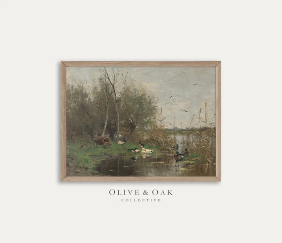 Spring Landscape Painting / Duck Painting / Country Nursery | Etsy | Etsy (US)