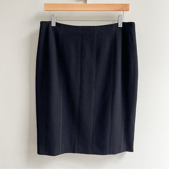 [akris punto] 100% wool textured panel double slit pencil skirt black 10 | Poshmark