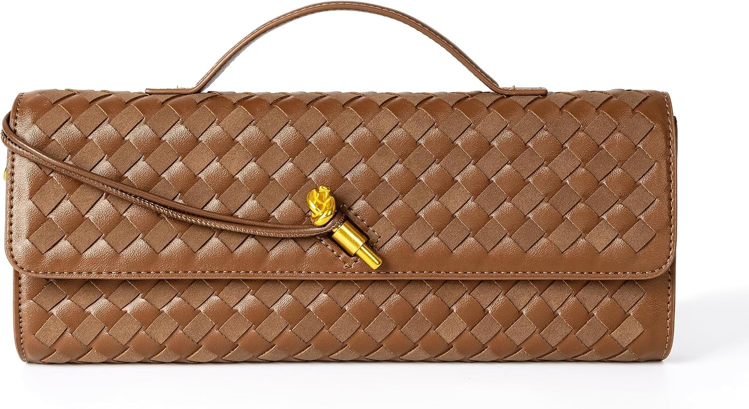 Joryin Woven Purse for Women Evening Clutch Woven Leather & Suede Handbags Crossbody Bag Suede Purse Formal Evening Bag | Amazon (US)