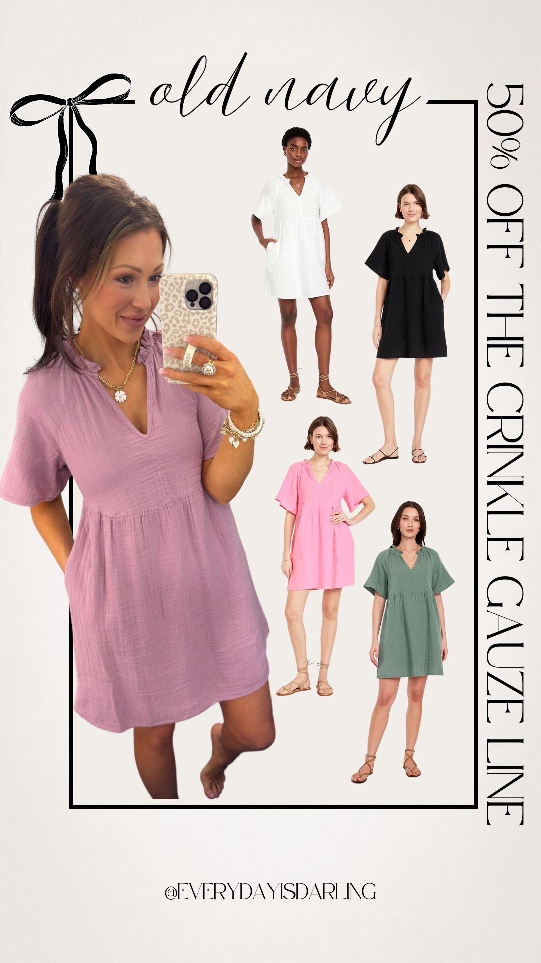 Today only! Old Navy’s Crinkle Gauze line is 50% OFF and it’s a must for spring and summer. Breezy, lightweight, and so easy to style — don’t miss this deal!
#LTKSale #OldNavyStyle #SpringStyle

#LTKSaleAlert