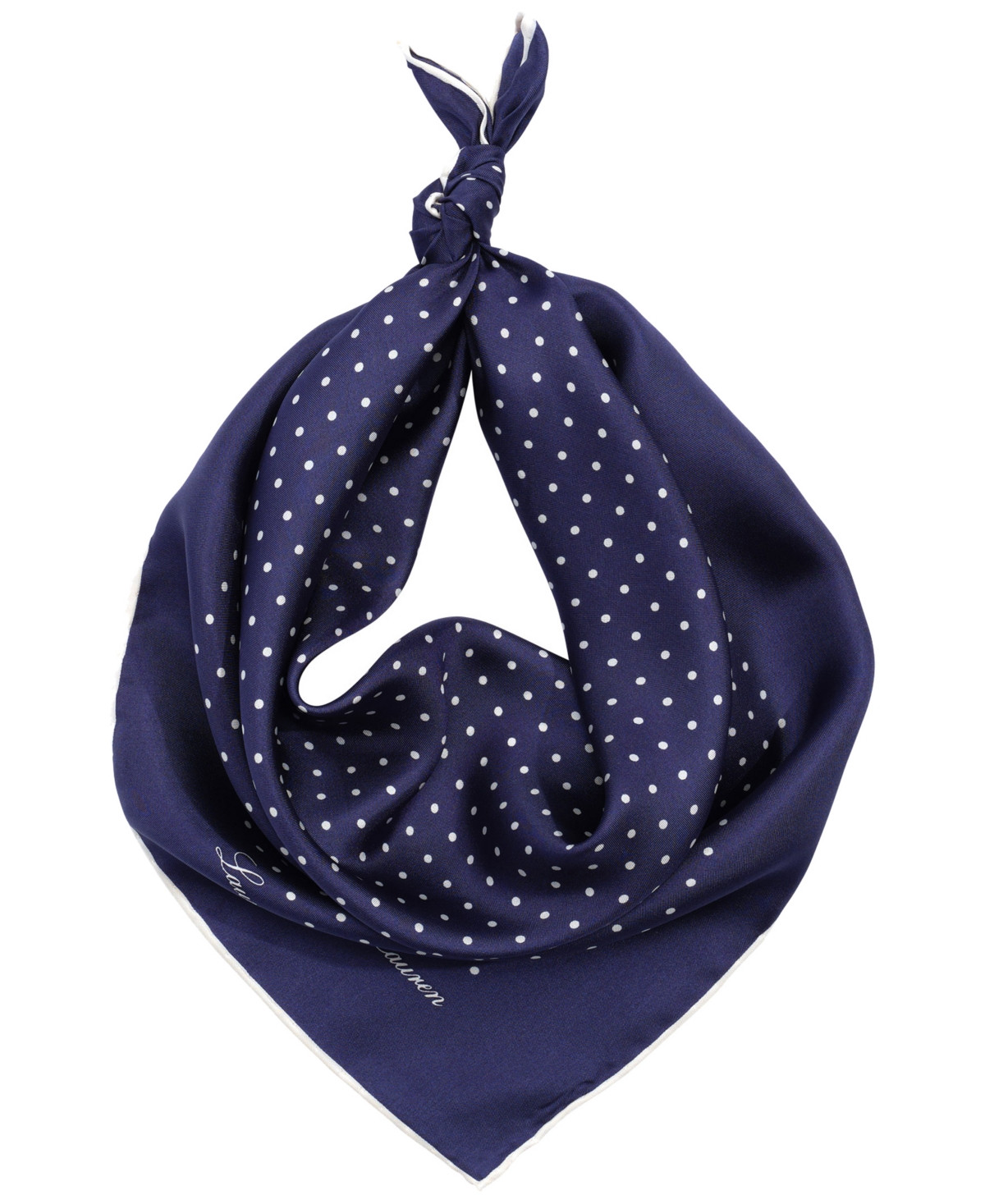 Lauren Ralph Lauren Core Dot Square Scarf - Navy | Macy's