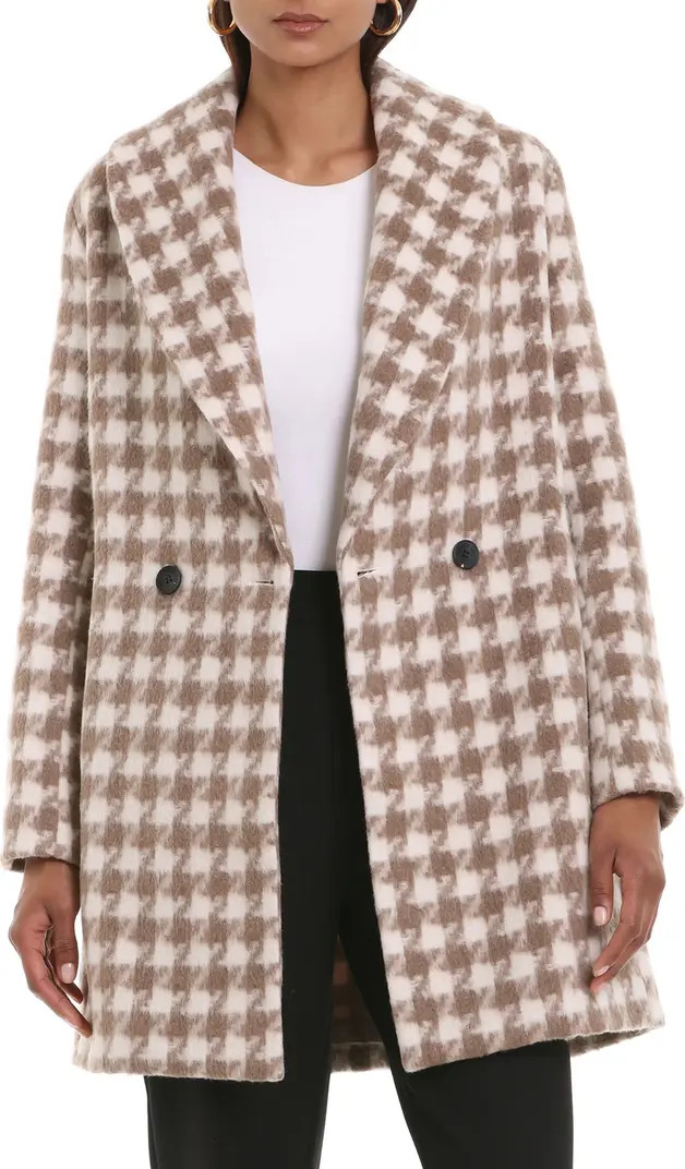 Avec Les Filles Plaid Shawl Collar Peacoat | Nordstrom | Nordstrom