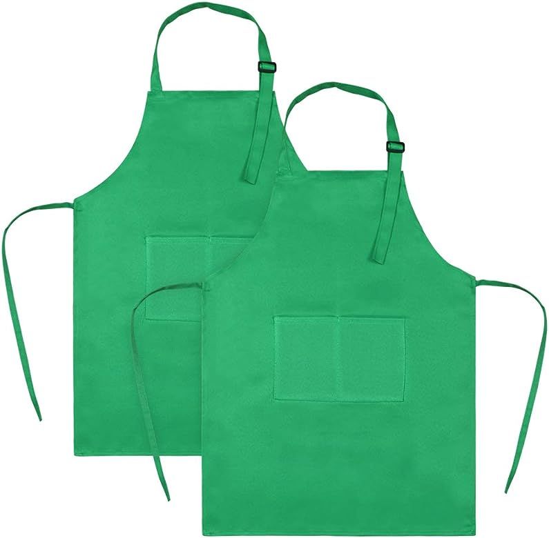 SINLAND Kids Apron with Pocket 2 Pack Children Chef Apron for Cooking Baking Painting… | Amazon (US)