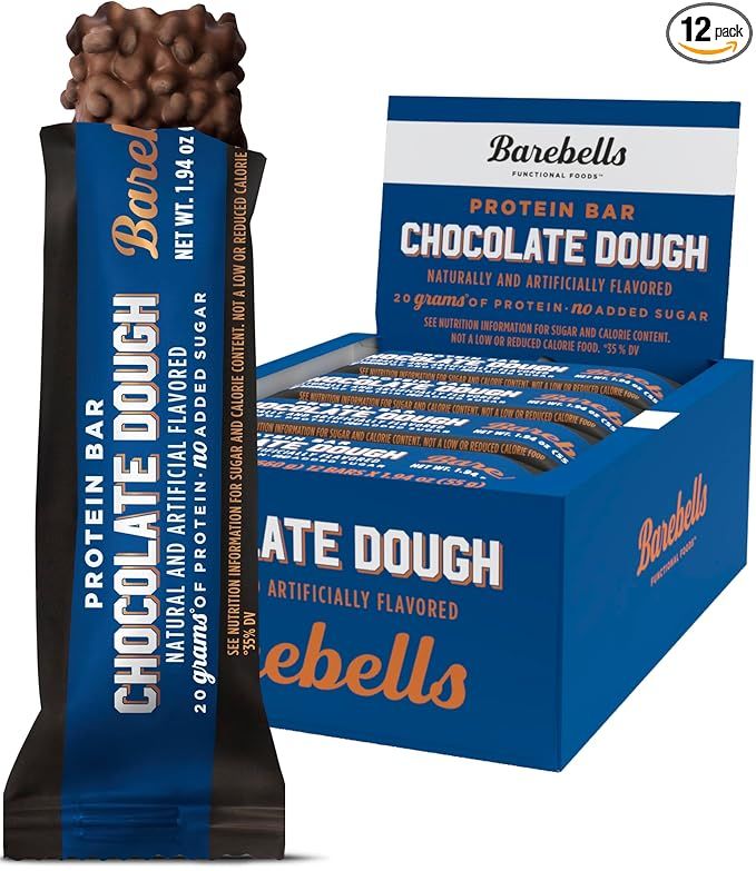 Barebells Protein Bars Chocolate Dough with 1g of Total Sugars - 12 Count, 1.9oz Bars - Snacks wi... | Amazon (US)