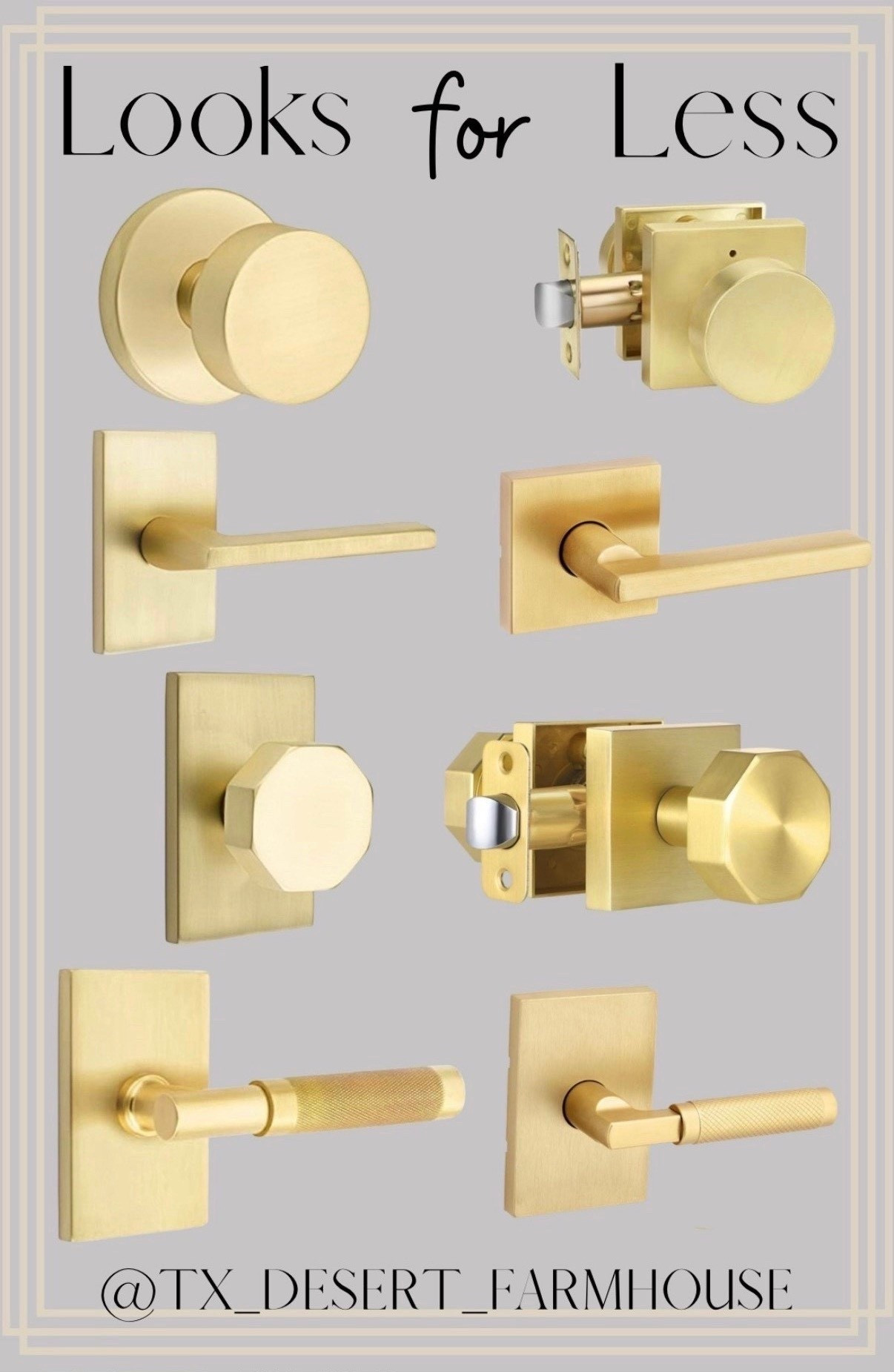 Brushed Gold Door Knobs & Handles  Looks for Less  

goldenwarm Privacy Gold Interior Door Knobs, Zinc-Alloy Heavy Duty Interior Door Knobs Bedroom, Contemporary Brass Door Knob Privacy, Brushed Gold Door Knob Interior for Bathroom(6 Pack)

EMTEK Disk Rosette Privacy Set with Matching Finish Round Knob - Choice of 7 Finishes - 5209ROUUS4 - Satin Brass (US4)

Emtek Passage Set, Modern Rectangular Rosette, Helios Lever, Satin Brass, LH

Kwikset Halifax Interior Passage Door Handle, Lever for Closet and Hallway Doors, Reversible Non-Locking Handle Lever, Satin Brass, with Microban Protection

Kwikset Prava Interior Passage Door Knurled Handle, Lever for Closet and Hallway Doors, Reversible Non-Locking Handle Lever, Satin Brass, with Microban Protection

Emtek Select Privacy, Modern Rectangular Rosette, T-Bar Stem, Knurled Handle, Satin Brass, RH

Emtek Passage Set, Modern Rectangle Rosette, Octagon Knob (Satin Brass)

coolnews Gold Passage Door Knobs Interior, Octagonal Modern Door Handle for Closets and Hallways,Satin Brass Finish

#looksforless #thisorthat #savings #discount #homeinterior #brushedgoldknobs #brushedgolddoorhandles #brushed gold #doorknobs #doorhandles #knobs #handles #goldknobs #goldhandles
#LTKFindsUnder100

#LTKHome #LTKSaleAlert #LTKdayinmylife