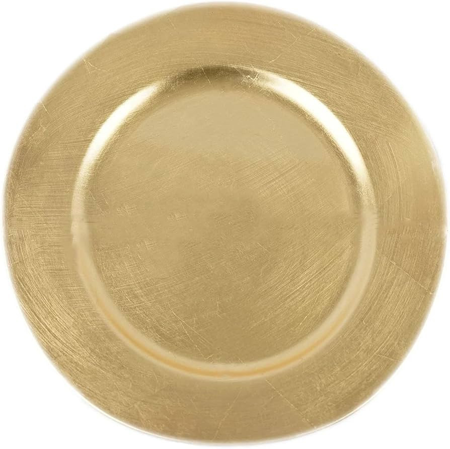 Tiger Chef 13-Inch Gold Metallic Charger Plates Set of 12 Dinner Chargers (12-Pack) | Amazon (US)
