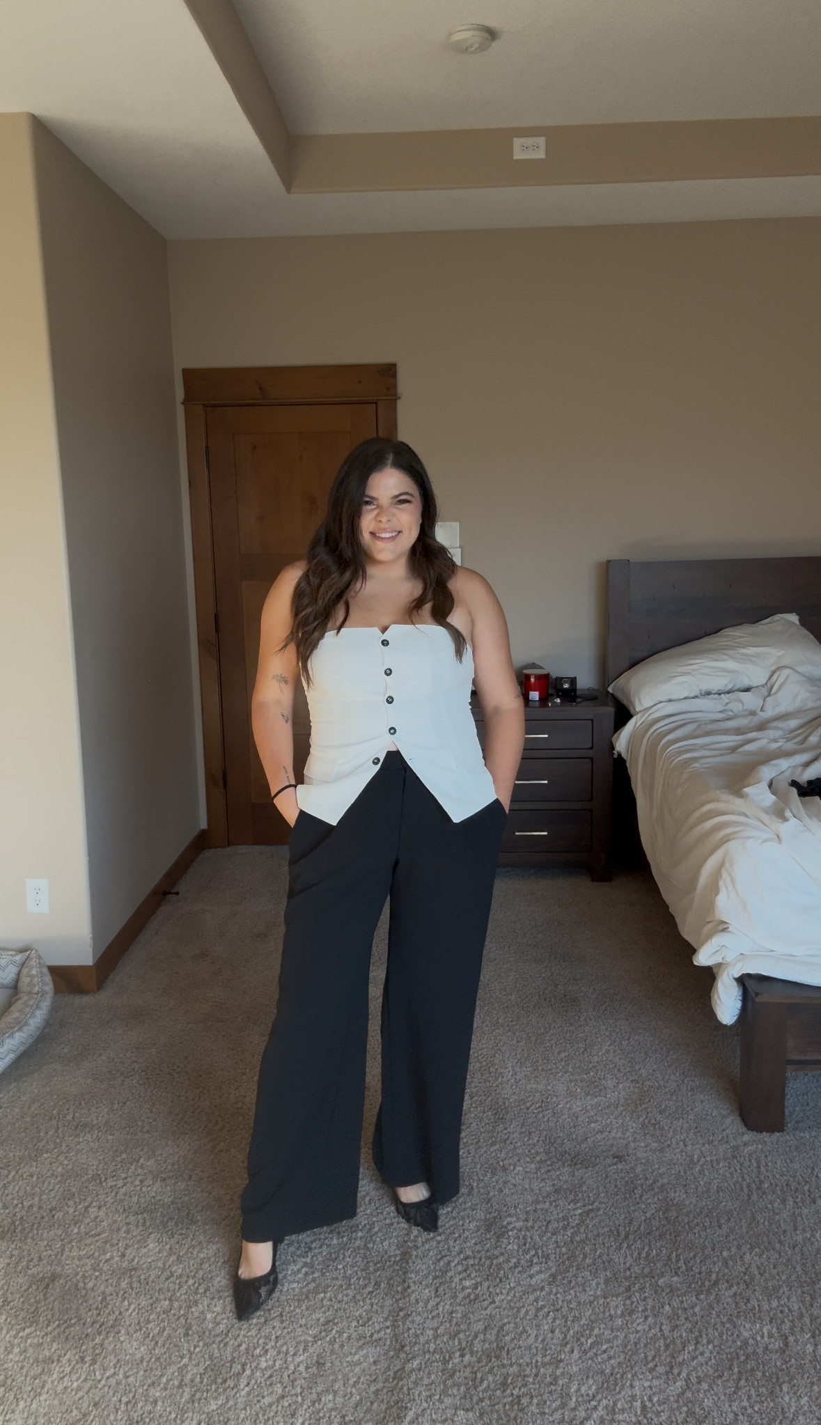 Fall outfit with trousers and button up vest | Amazon (US)