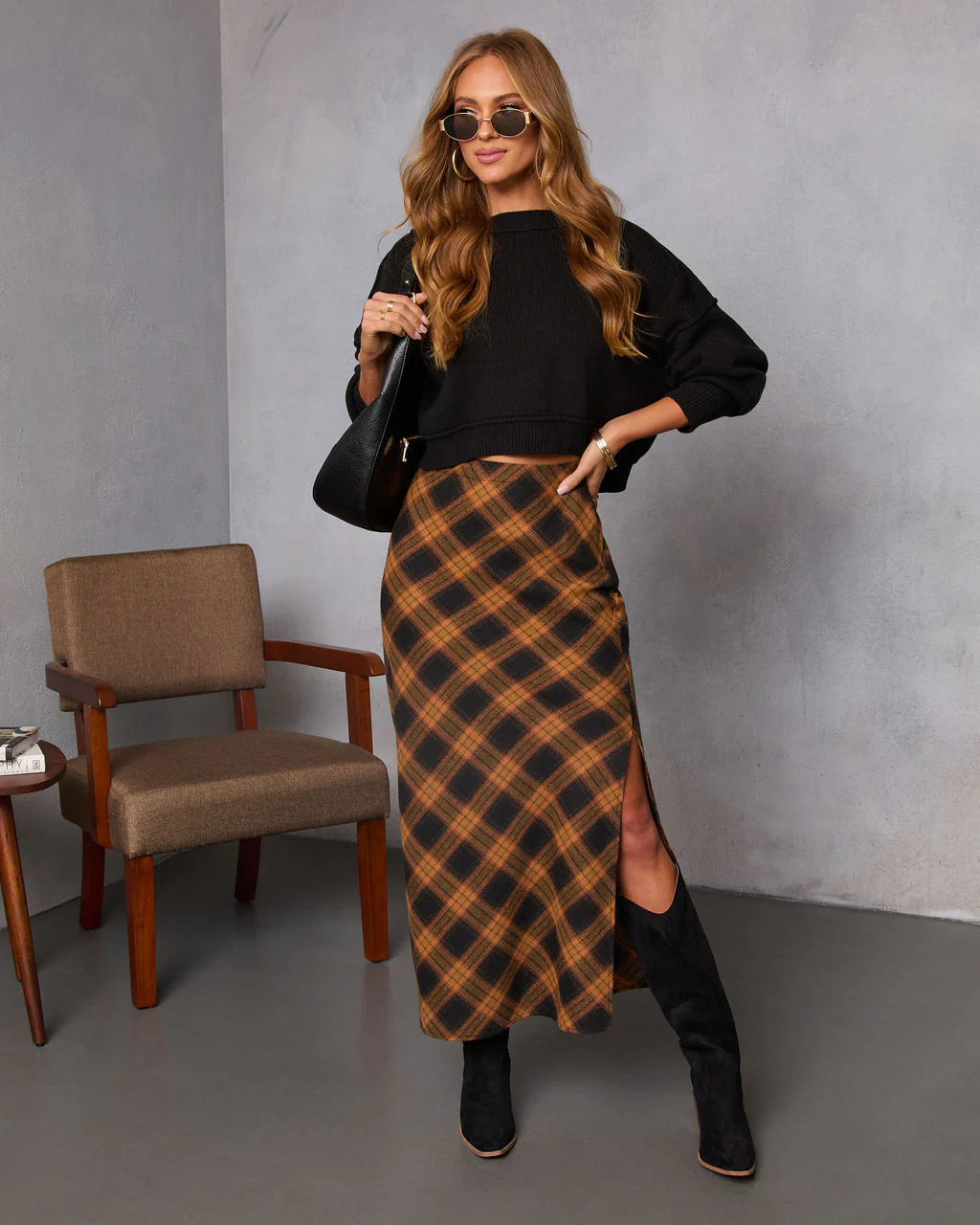 Autumn Chapter Plaid Maxi Skirt | VICI