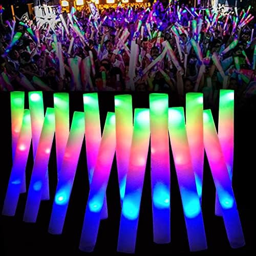 Glow Sticks Bulk 65 PCS, 16 inch LED Light Up Foam Sticks with 3 Flashing Light Modes, Party Supp... | Amazon (US)