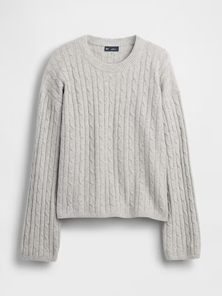 CashSoft Cable-Knit Crewneck Sweater | Gap (US)