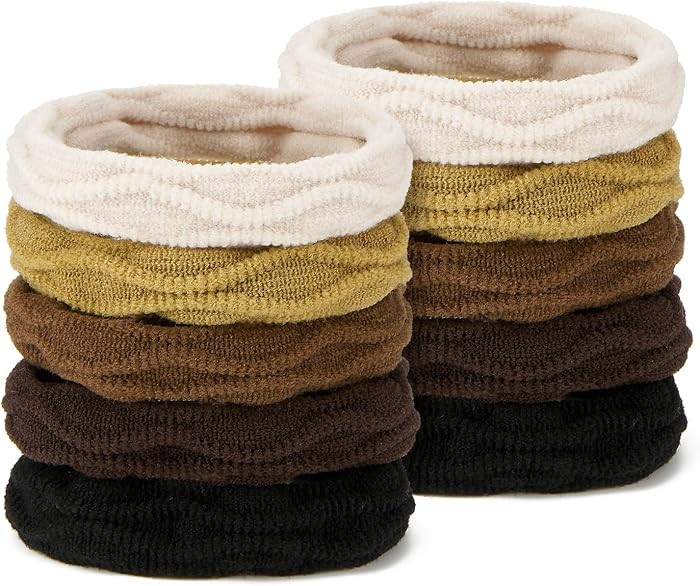 10 Pcs No Damage Hair Ties Thick Hair Elastic Rubber Bands Hair Accessories Scrunchies Seamless f... | Amazon (US)