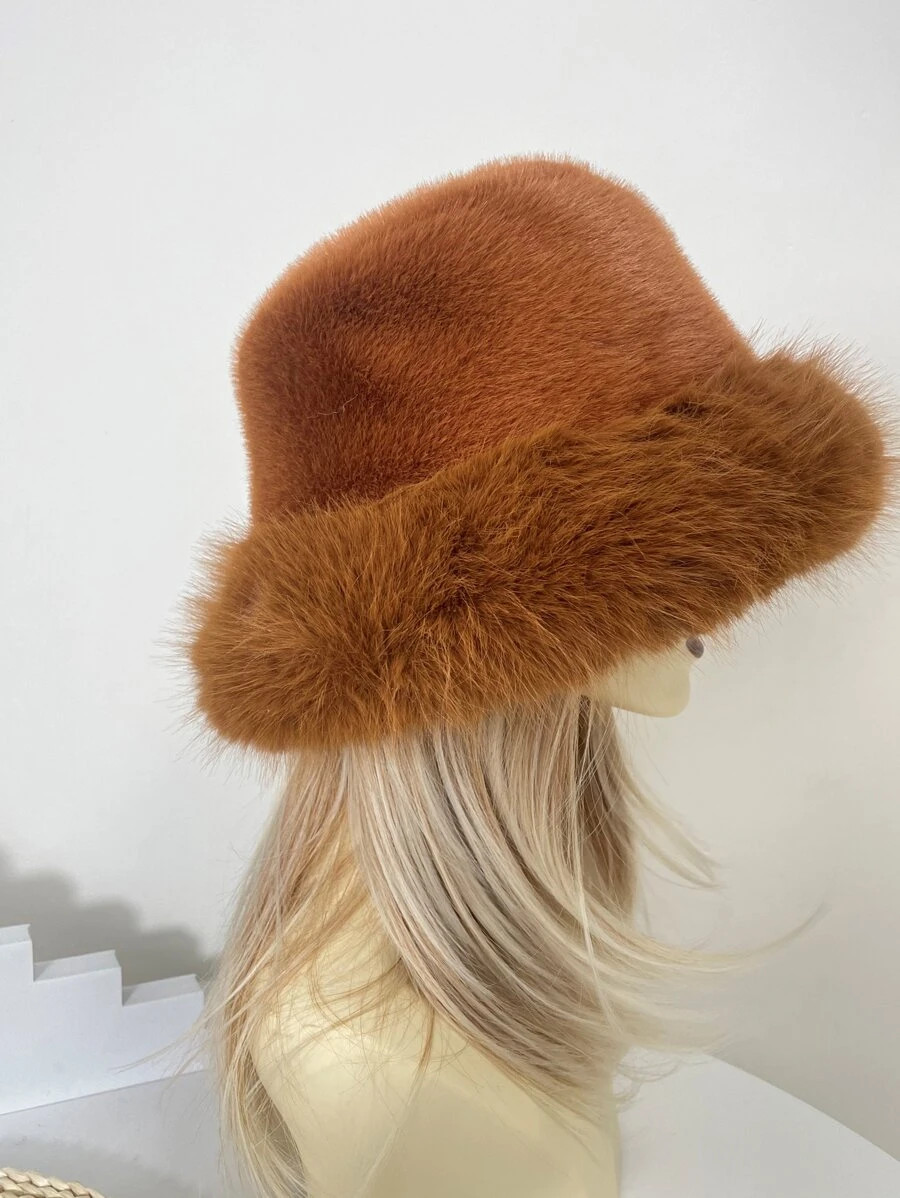Solid Fuzzy Bucket Hat Street | SHEIN