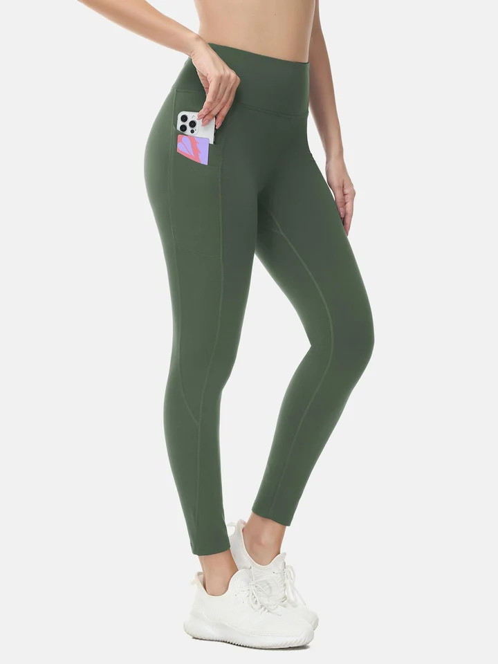 Fleece-Lined Water-Resistant Running Leggings | High-Waist - Baleaf | baleaf