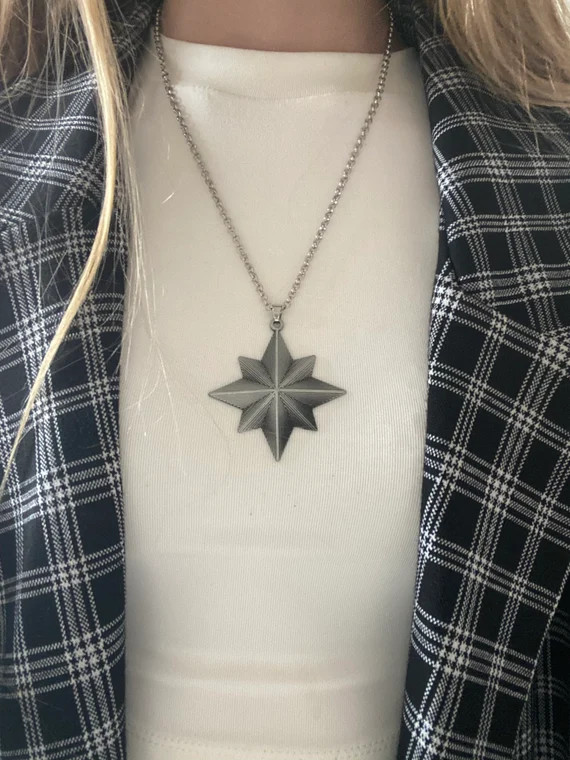 AVENGERS Captain Marvel silver star pendant and chain | Etsy | Etsy (US)